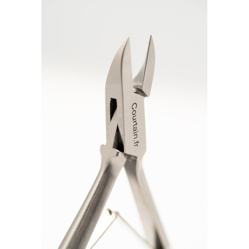Pince à pointe incurvée et droite en acier inoxydable - 12.5 cm - Gris