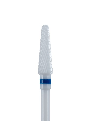 Fresa in ceramica per pedicure podologo – Modello C40 B con anello blu per unghie fisiologiche e distrofiche.