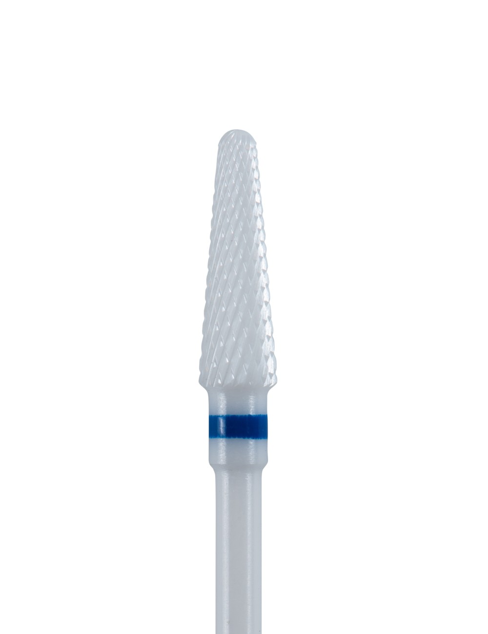 Fresa in ceramica per pedicure podologo – Modello C40 B con anello blu per unghie fisiologiche e distrofiche.