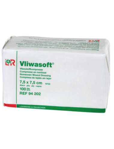 Non-woven non-sterile compress 7.5x7.5cm (x100)